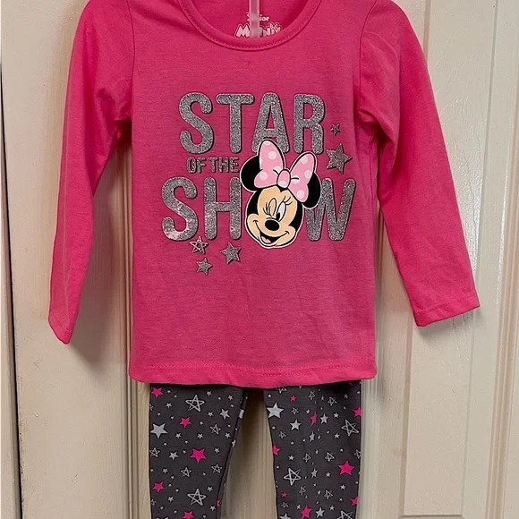 Disney Minnie Mouse Pink and Gray Star Outfit - Picture 3 of 5
